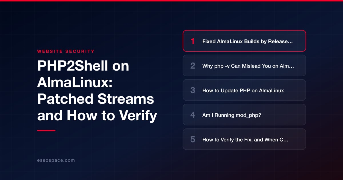 PHP2Shell on AlmaLinux: Patched Streams and How to Verify