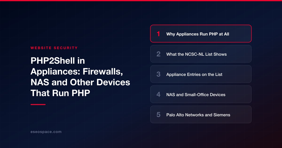 PHP2Shell in Appliances: Firewalls, NAS and Other Devices That Run PHP