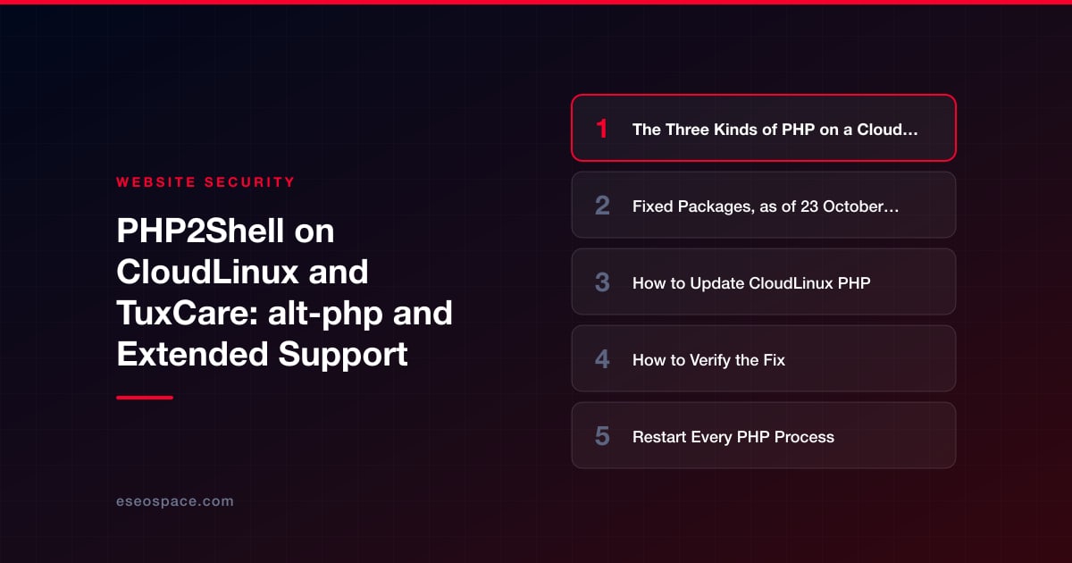 PHP2Shell on CloudLinux and TuxCare: alt-php and Extended Support