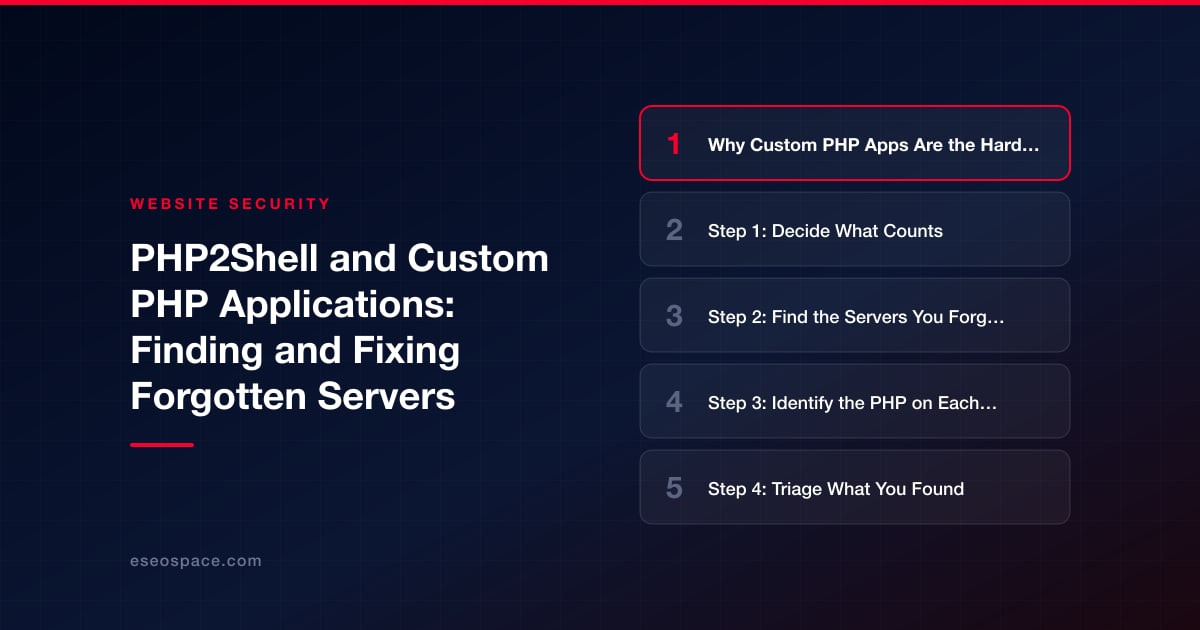 PHP2Shell and Custom PHP Applications: Finding and Fixing Forgotten Servers