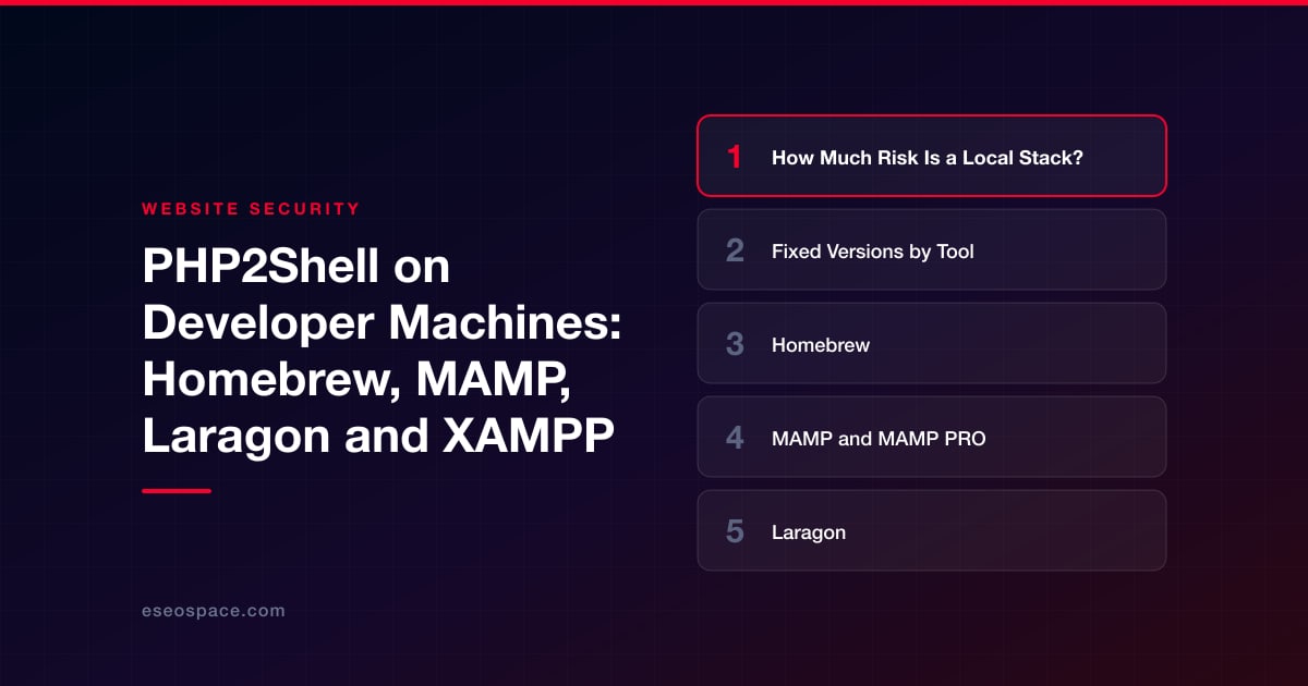 PHP2Shell on Developer Machines: Homebrew, MAMP, Laragon and XAMPP