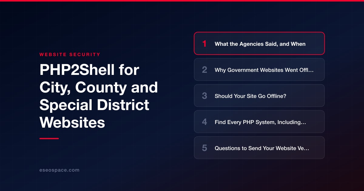 PHP2Shell for City, County and Special District Websites
