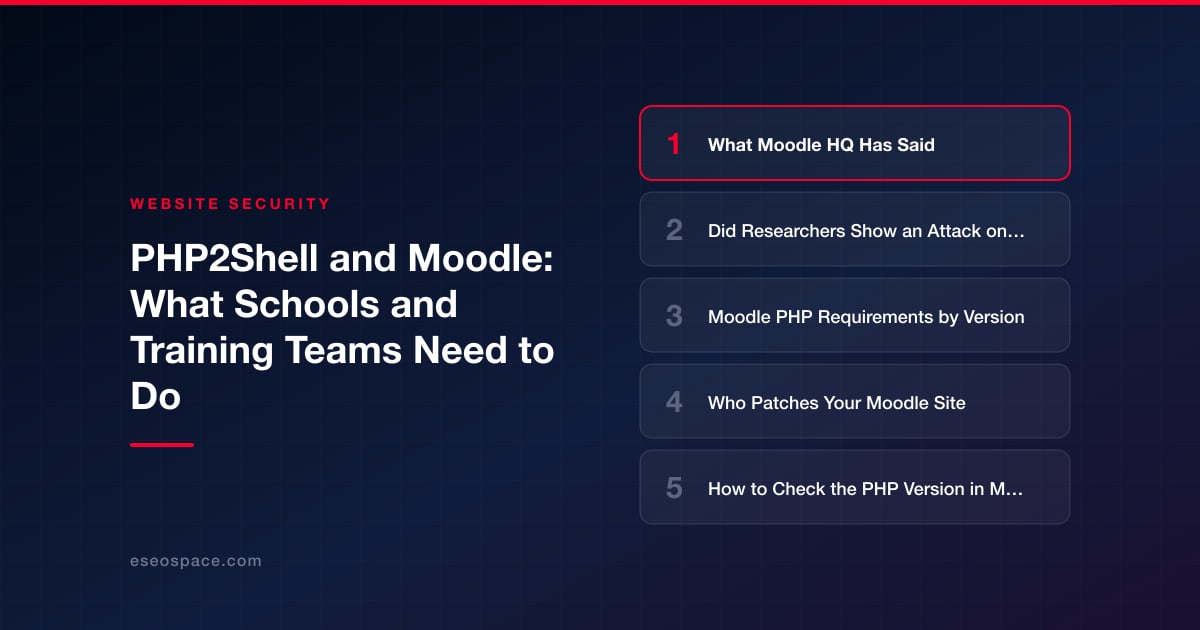 PHP2Shell and Moodle: What Schools and Training Teams Need to Do