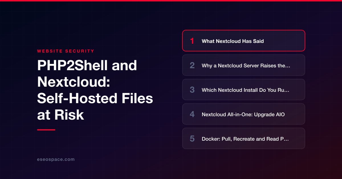 PHP2Shell and Nextcloud: Self-Hosted Files at Risk