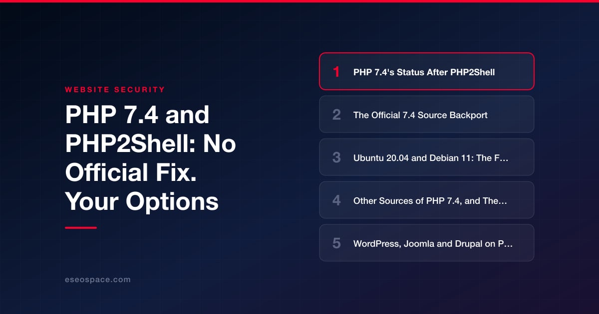 PHP 7.4 and PHP2Shell: No Official Fix. Your Options