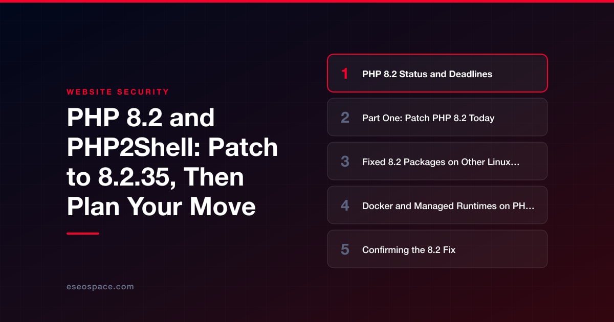 PHP 8.2 and PHP2Shell: Patch to 8.2.35, Then Plan Your Move
