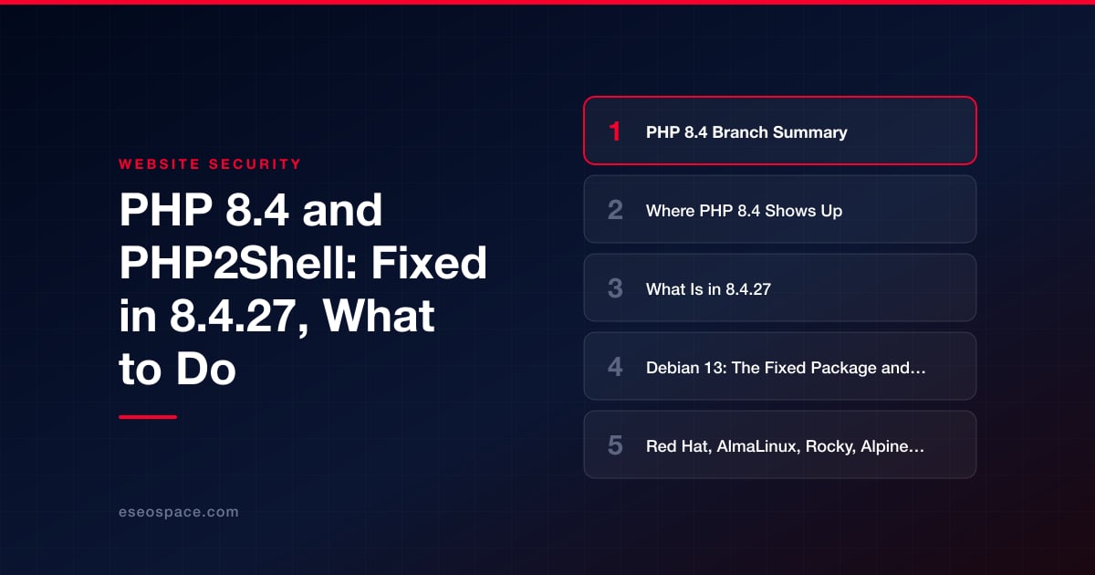 PHP 8.4 and PHP2Shell: Fixed in 8.4.27, What to Do