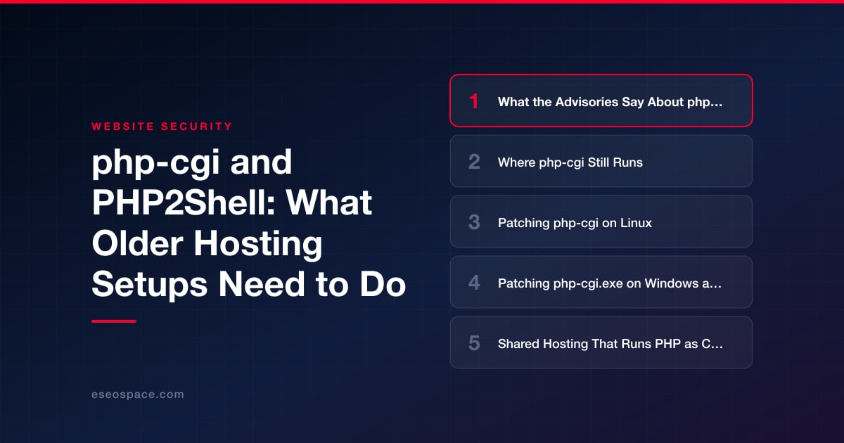 php-cgi and PHP2Shell: What Older Hosting Setups Need to Do