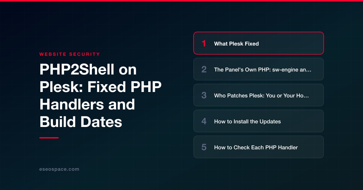 PHP2Shell on Plesk: Fixed PHP Handlers and Build Dates