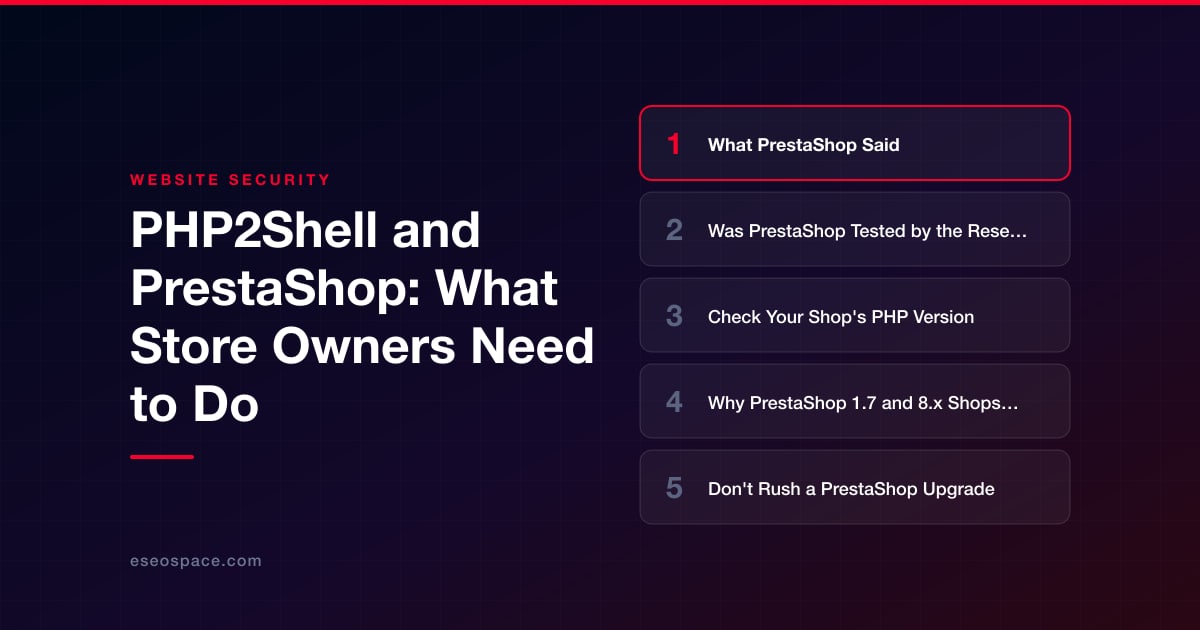 PHP2Shell and PrestaShop: What Store Owners Must Do