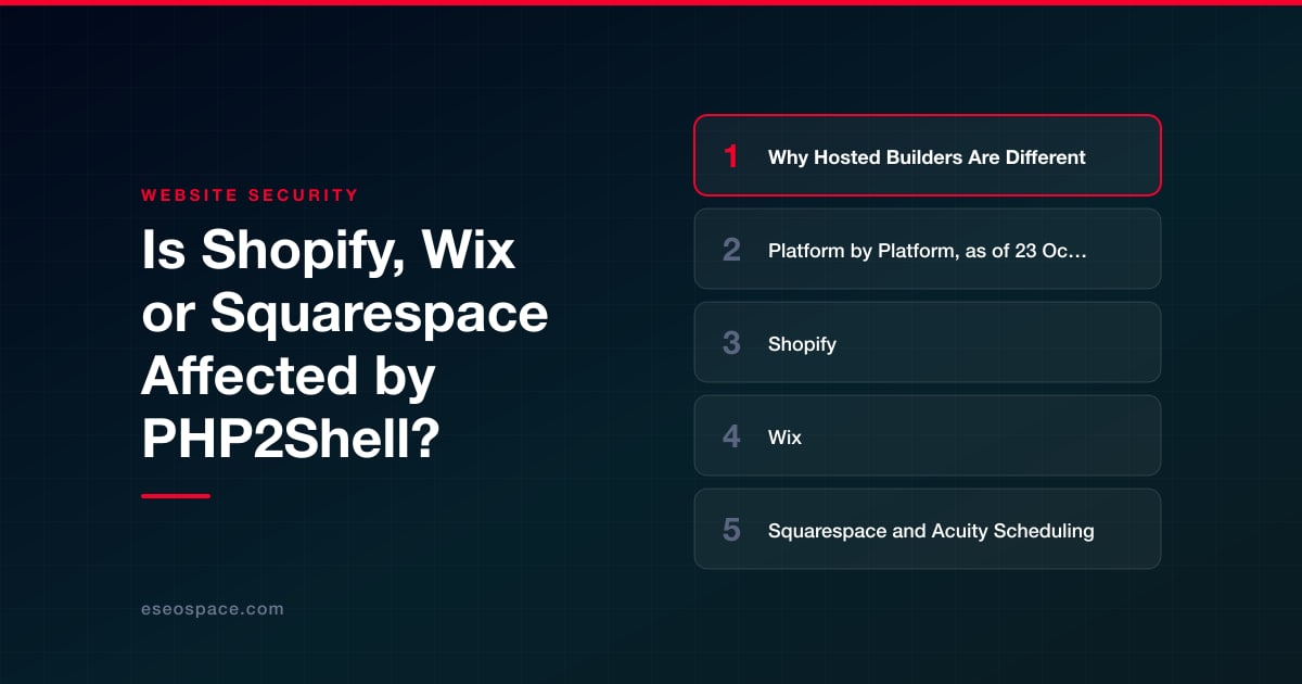 Is Shopify, Wix or Squarespace Affected by PHP2Shell?