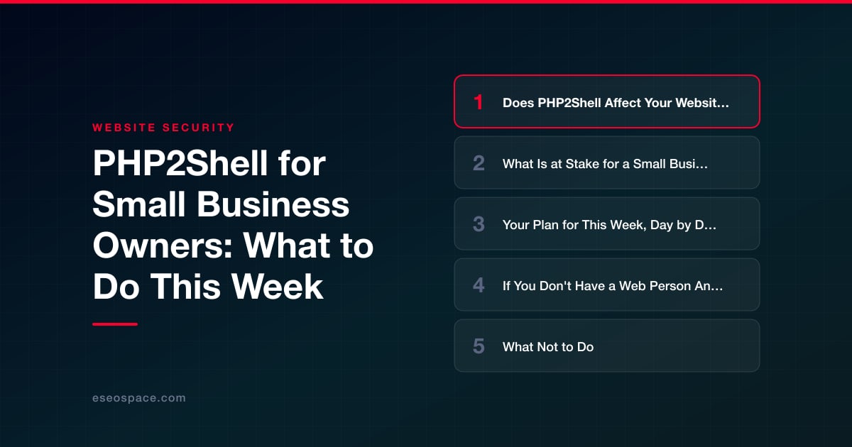 PHP2Shell for Small Business Owners: What to Do This Week