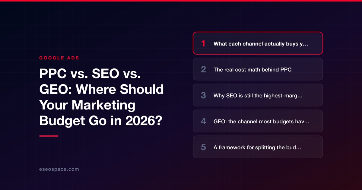 PPC vs. SEO vs. GEO: Where Should Your Marketing Budget Go in 2026?