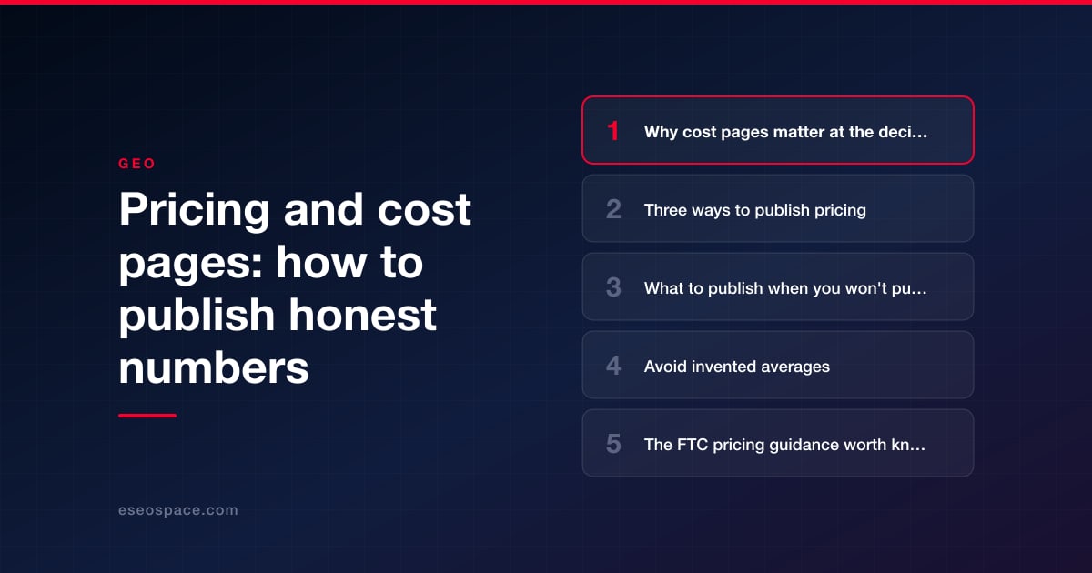 Pricing and cost pages: how to publish honest numbers