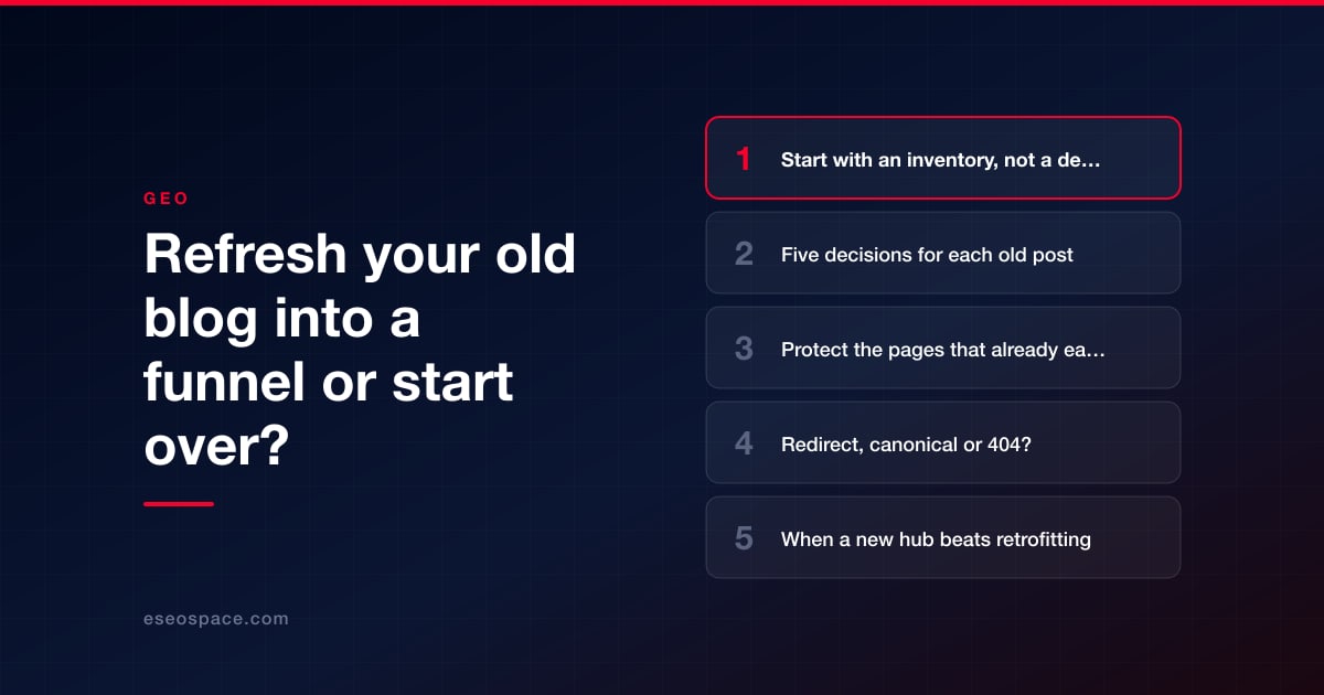 Refresh your old blog into a funnel or start over?