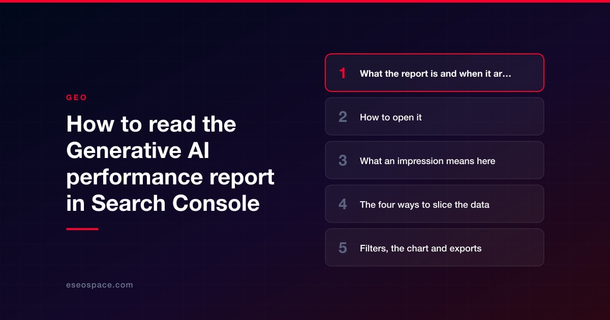 How to read the Generative AI performance report in Search Console