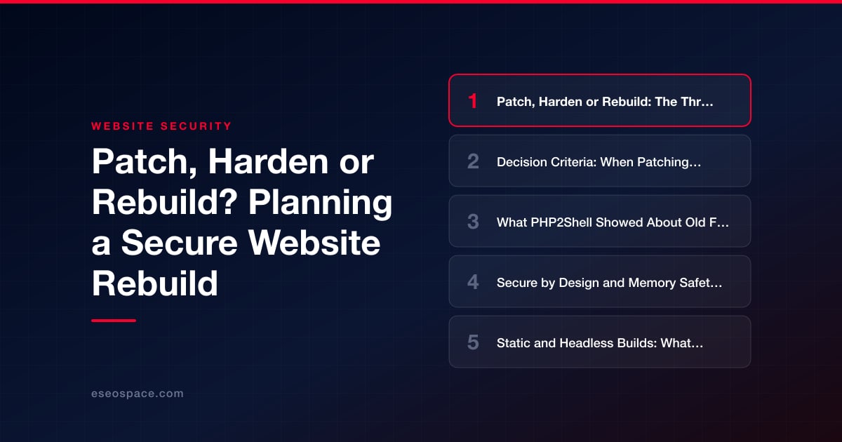Patch, Harden or Rebuild? Planning a Secure Website Rebuild