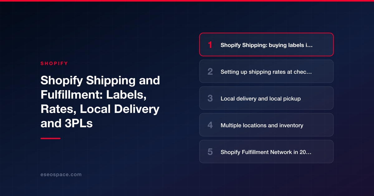 Shopify Shipping and Fulfillment: Labels, Rates, Local Delivery and 3PLs