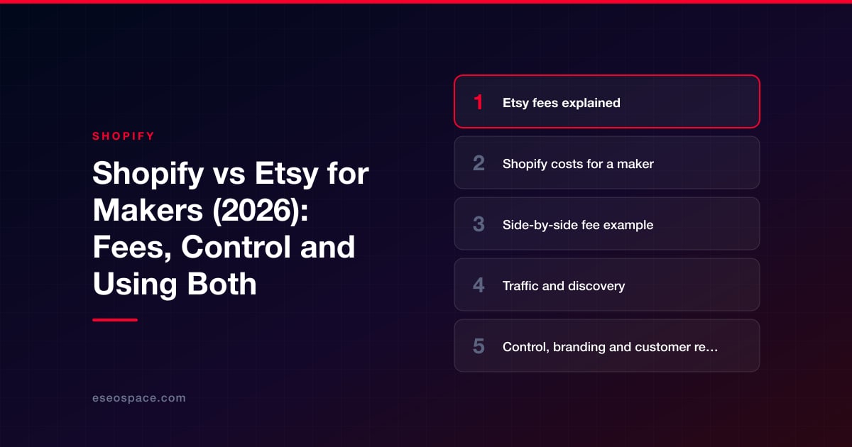 Shopify vs Etsy for Makers (2026): Fees, Control and Using Both