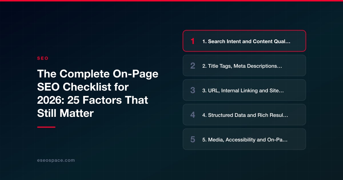 The Complete On-Page SEO Checklist for 2026: 25 Factors That Still Matter