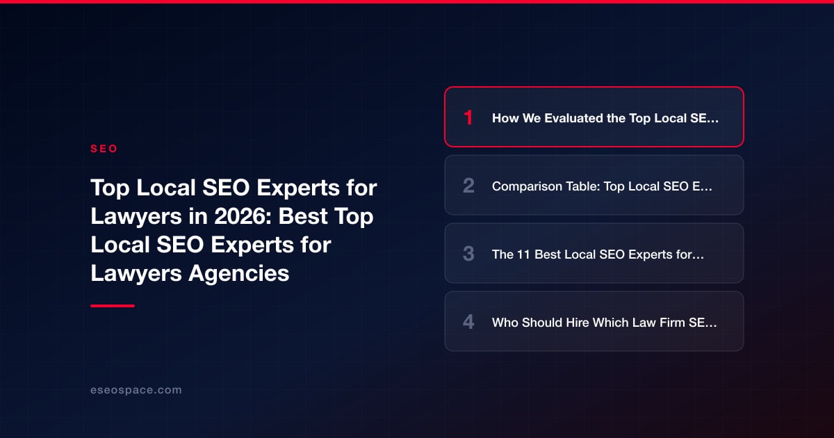 Top Local SEO Experts for Lawyers in 2026: Best Top Local SEO Experts for Lawyers Agencies