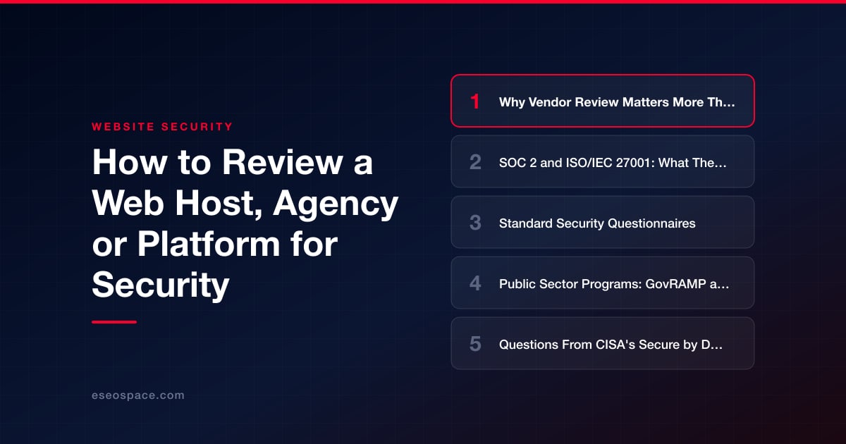 How to Review a Web Host, Agency or Platform for Security