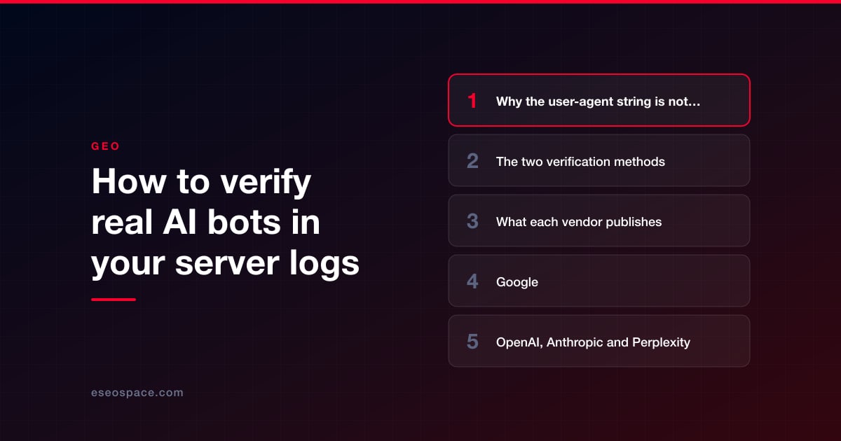 How to verify real AI bots in your server logs