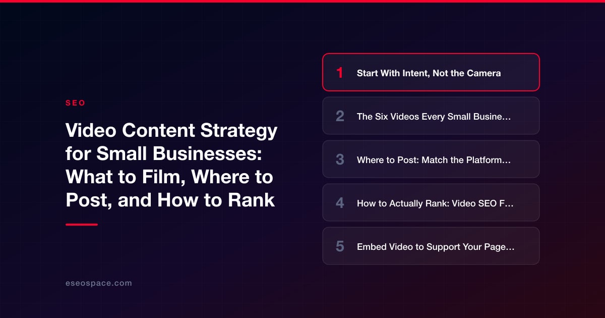 Video Content Strategy for Small Businesses: What to Film, Where to Post, and How to Rank