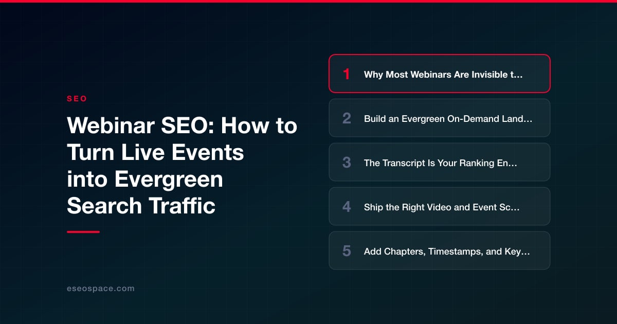 Webinar SEO: How to Turn Live Events into Evergreen Search Traffic