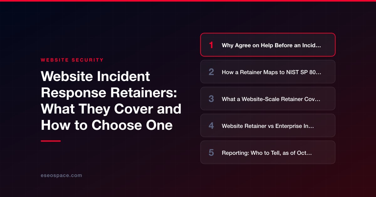 Website Incident Response Retainers: What They Cover and How to Choose One