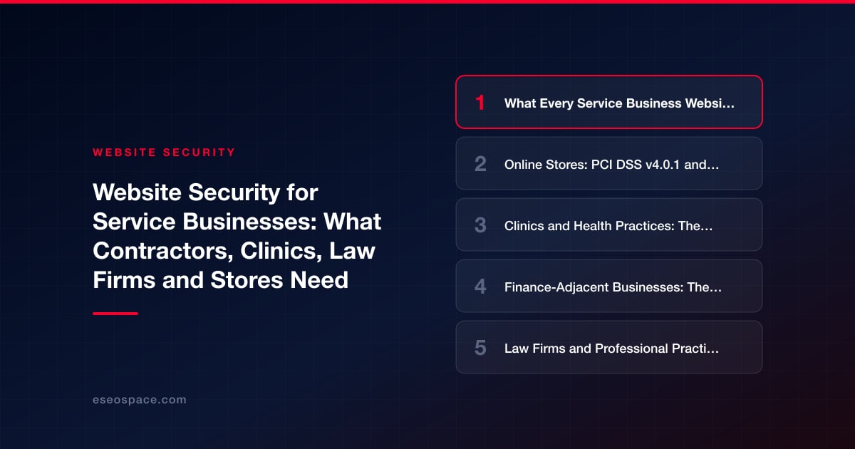Website Security for Service Businesses: What Contractors, Clinics, Law Firms and Stores Need