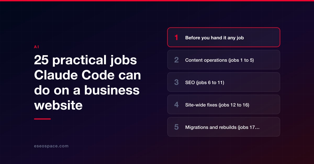 25 practical jobs Claude Code can do on a business website