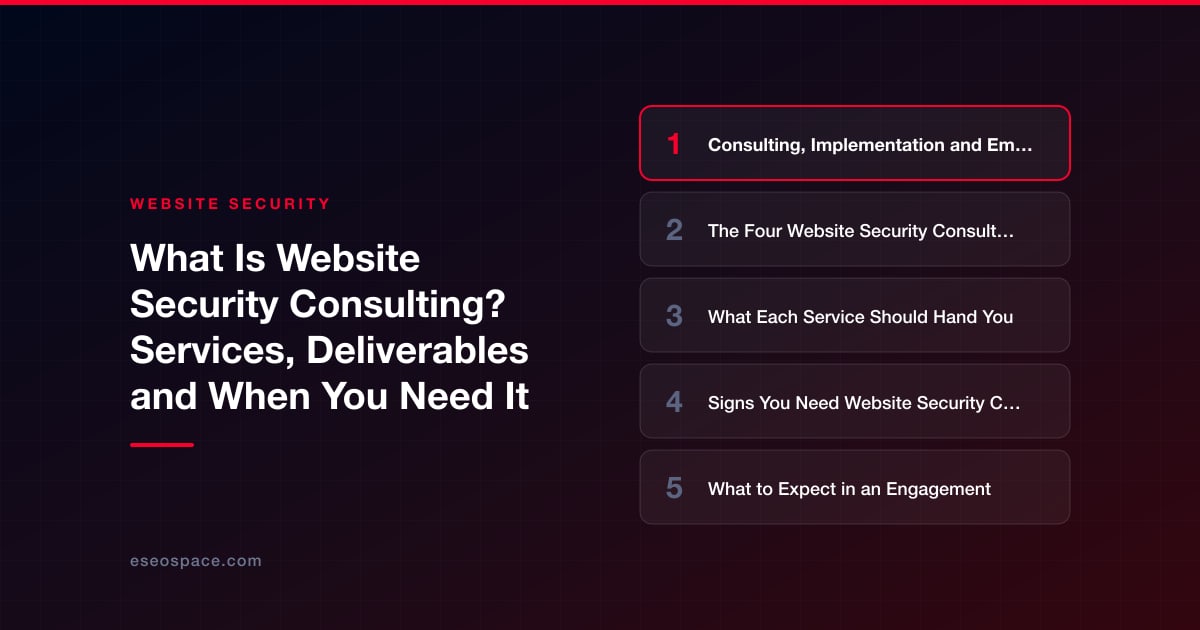 What Is Website Security Consulting? Services, Deliverables and When You Need It