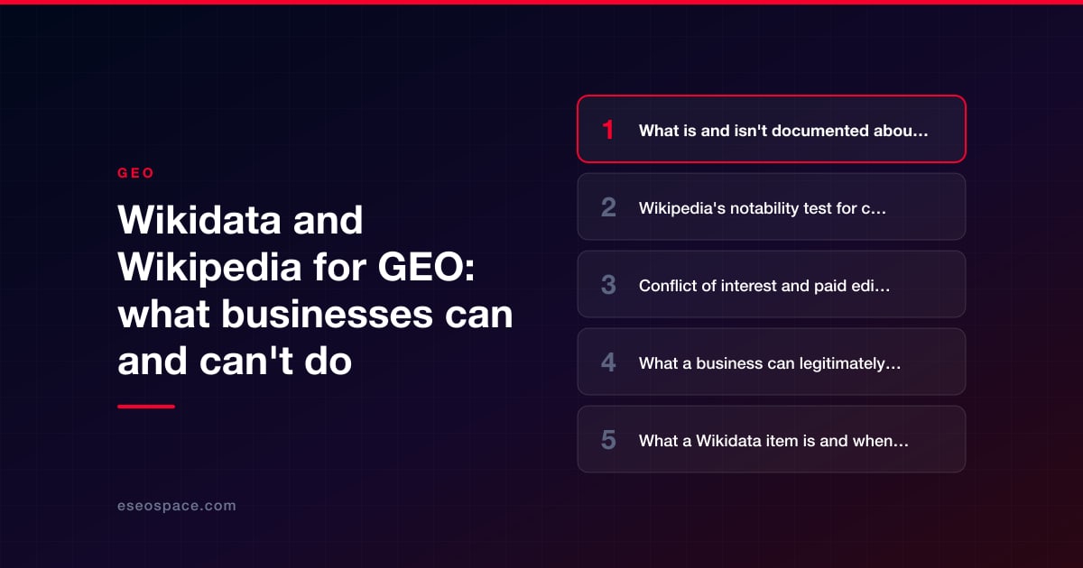 Wikidata and Wikipedia for GEO: what businesses can and can't do