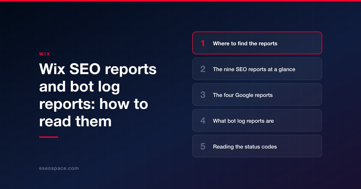 Wix SEO reports and bot log reports: how to read them