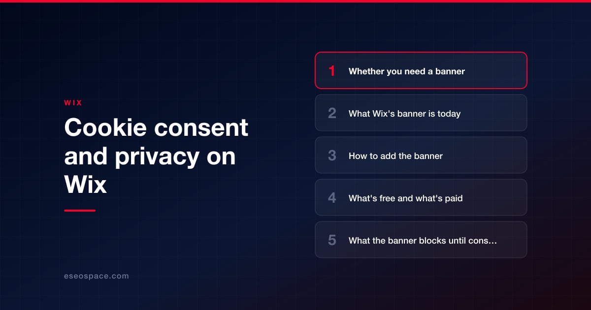 Cookie consent and privacy on Wix
