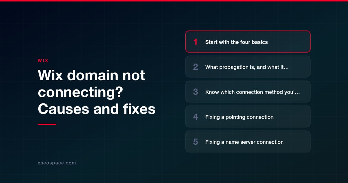 Wix domain not connecting? Causes and fixes