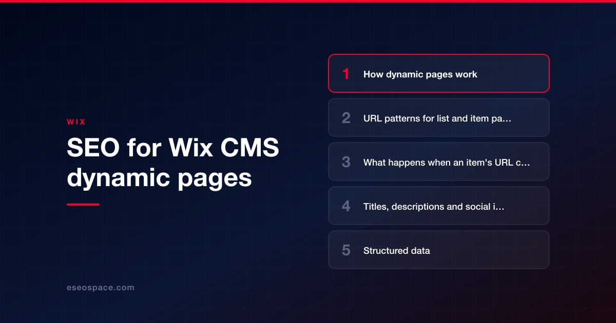 SEO for Wix CMS dynamic pages