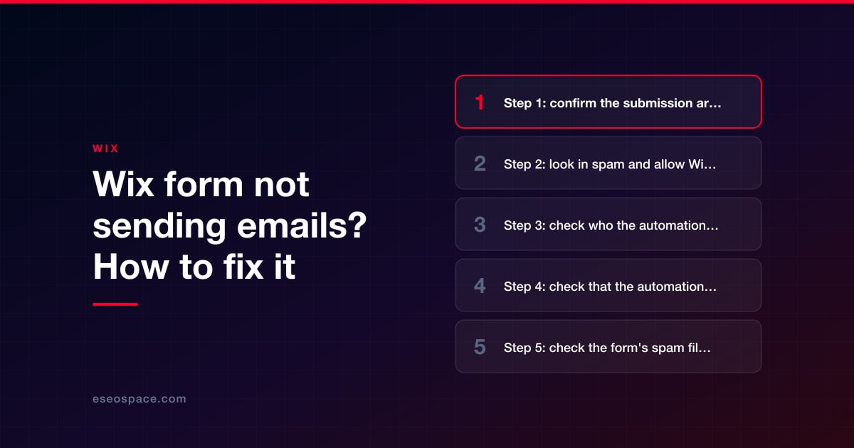 Wix form not sending emails? How to fix it