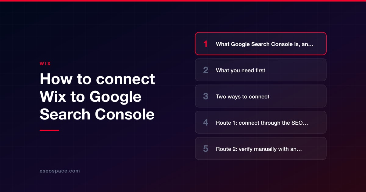 How to connect Wix to Google Search Console