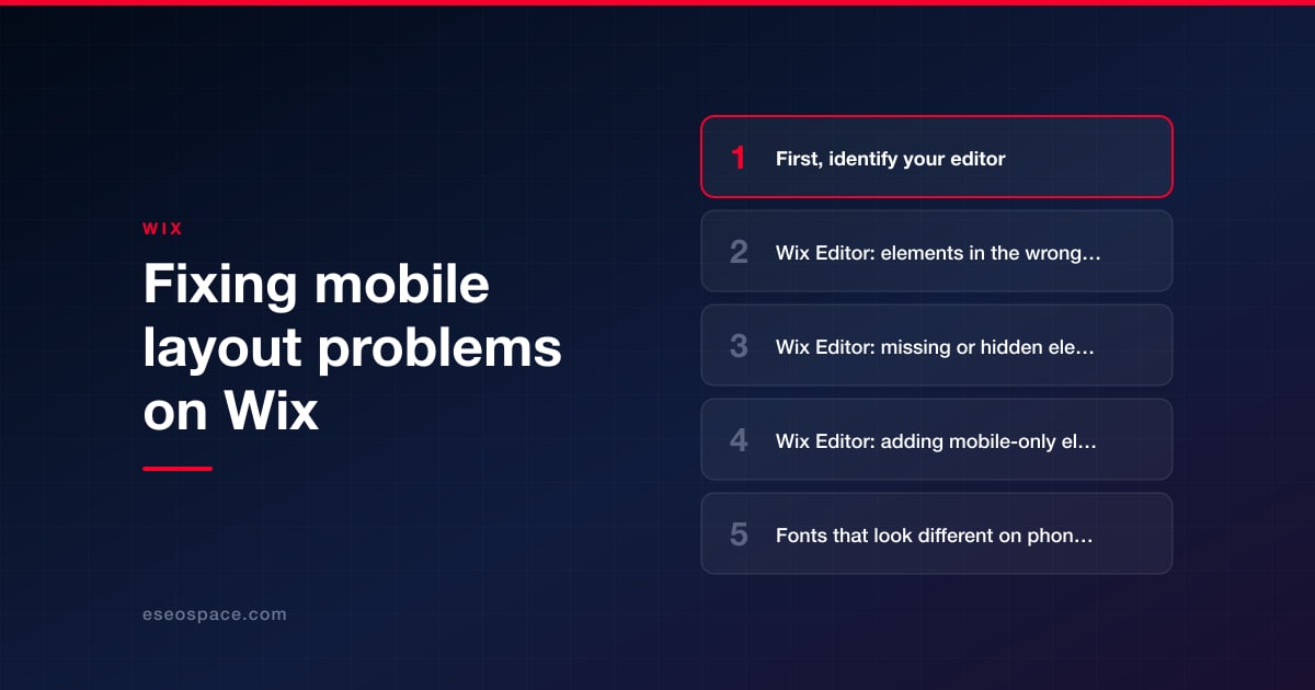 Fixing mobile layout problems on Wix