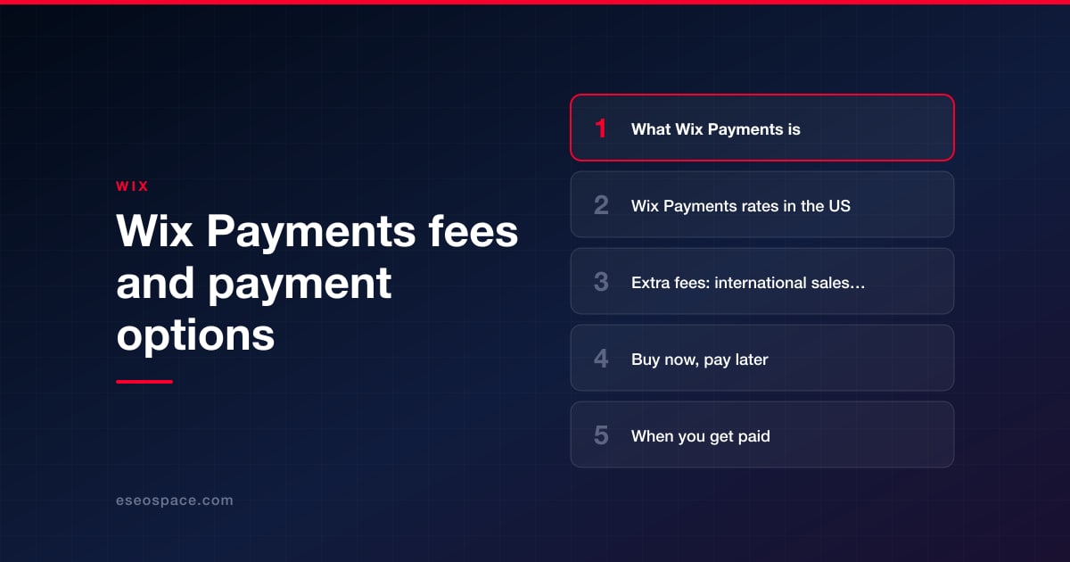 Wix Payments fees and payment options