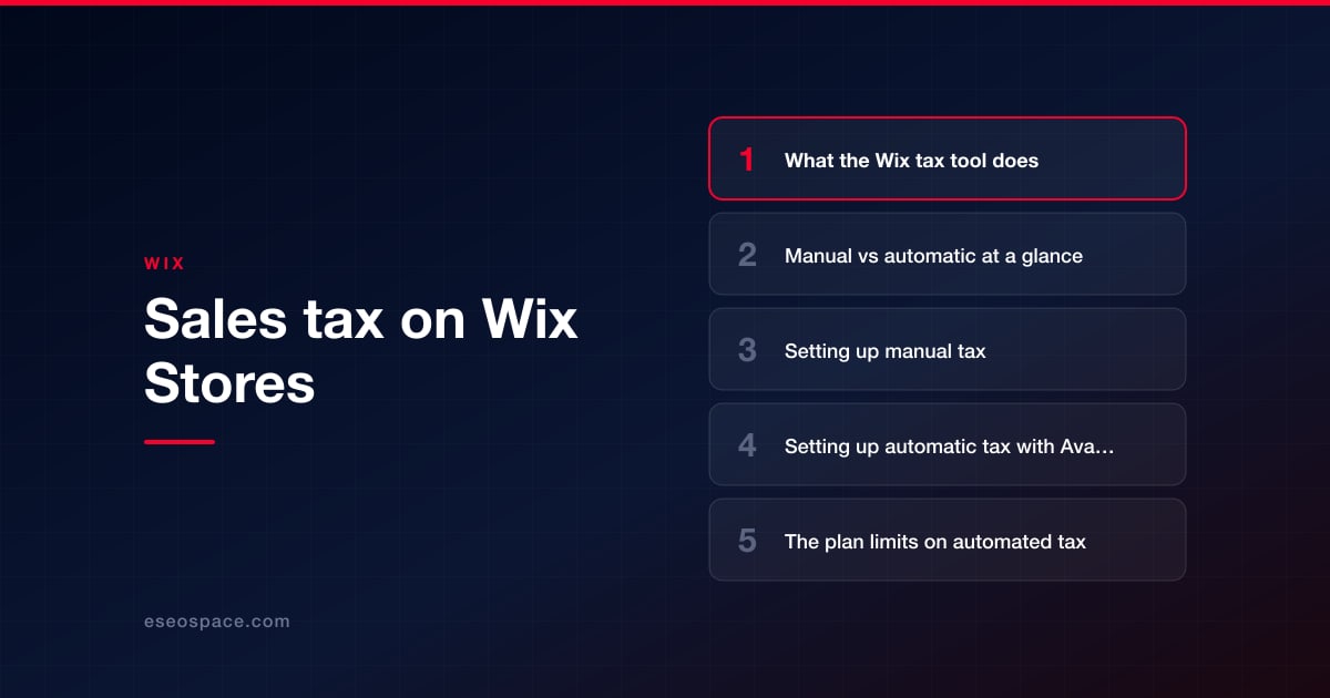 Sales tax on Wix Stores