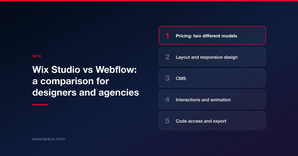Wix Studio vs Webflow: a comparison for designers and agencies