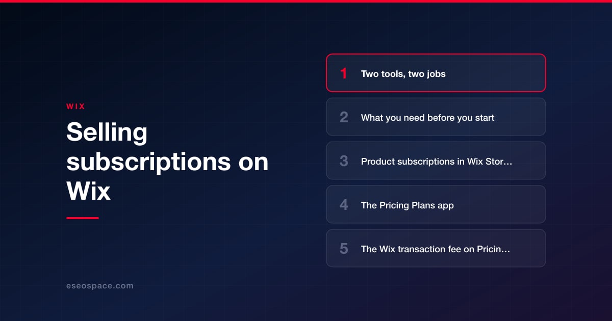 Selling subscriptions on Wix