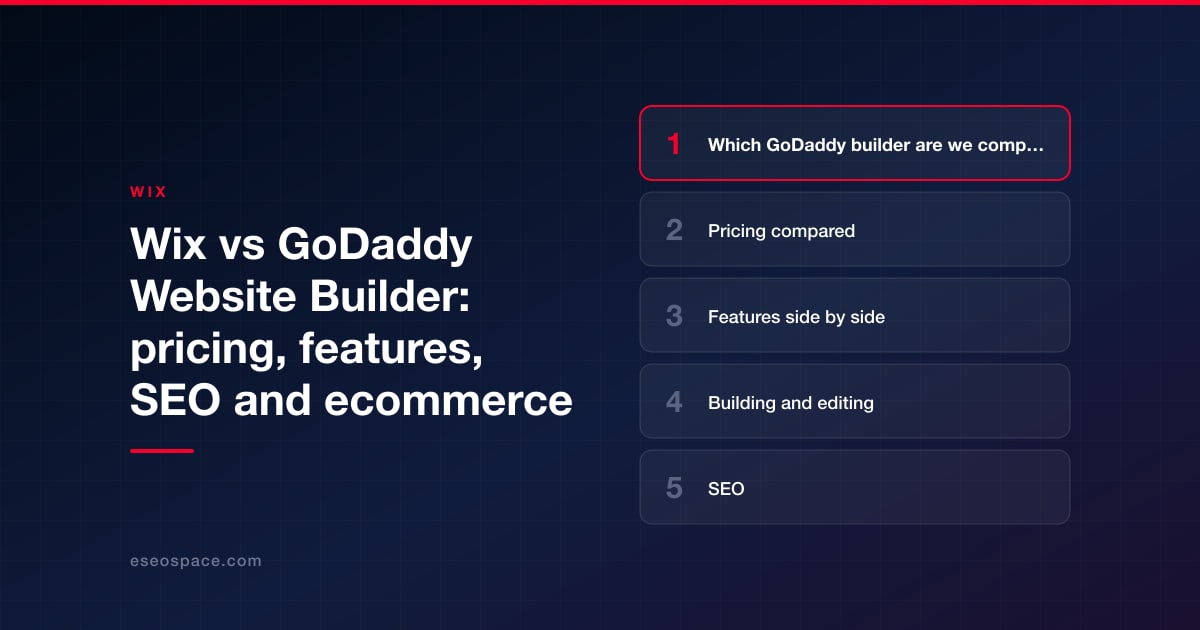 Wix vs GoDaddy Website Builder: pricing, features, SEO and ecommerce