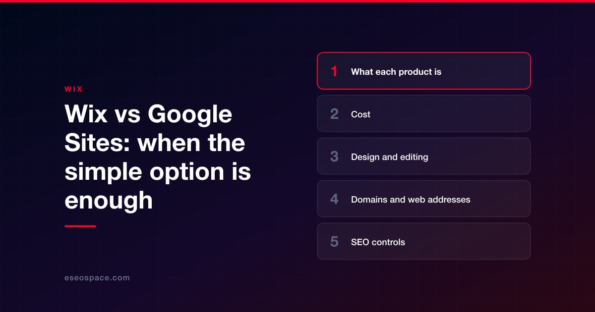 Wix vs Google Sites: when the simple option is enough