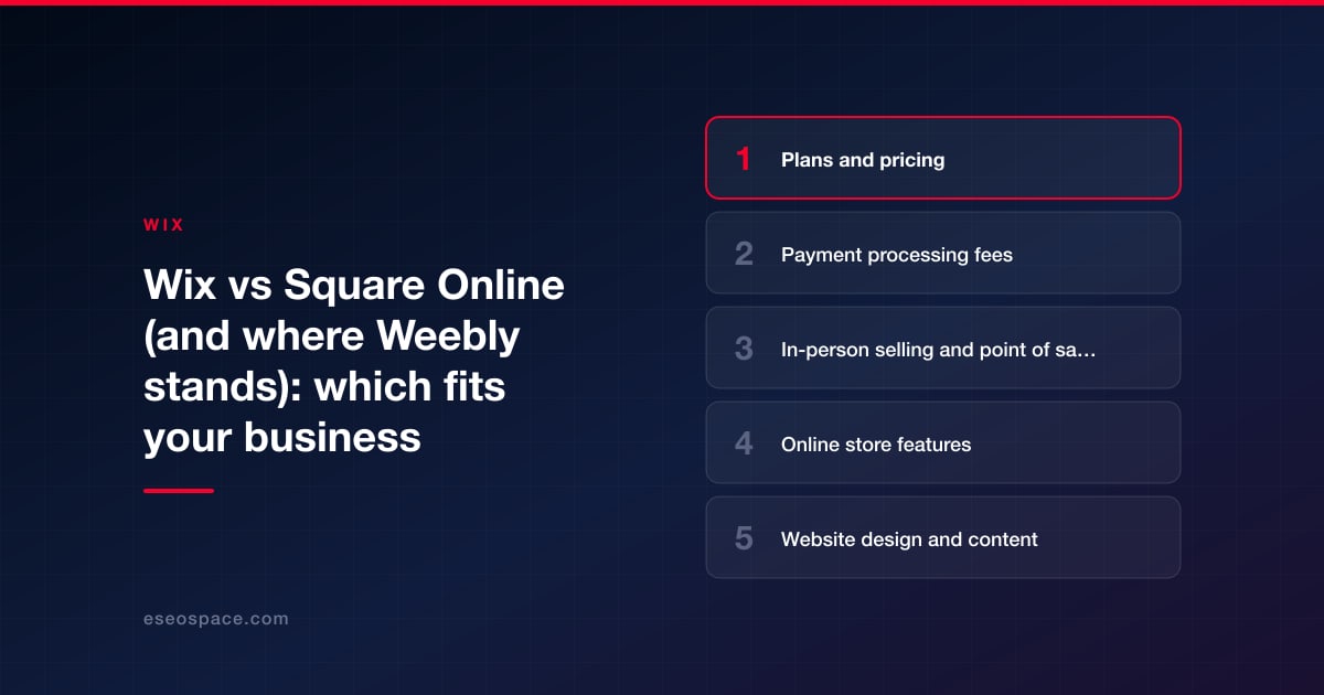 Wix vs Square Online (and where Weebly stands): which fits your business