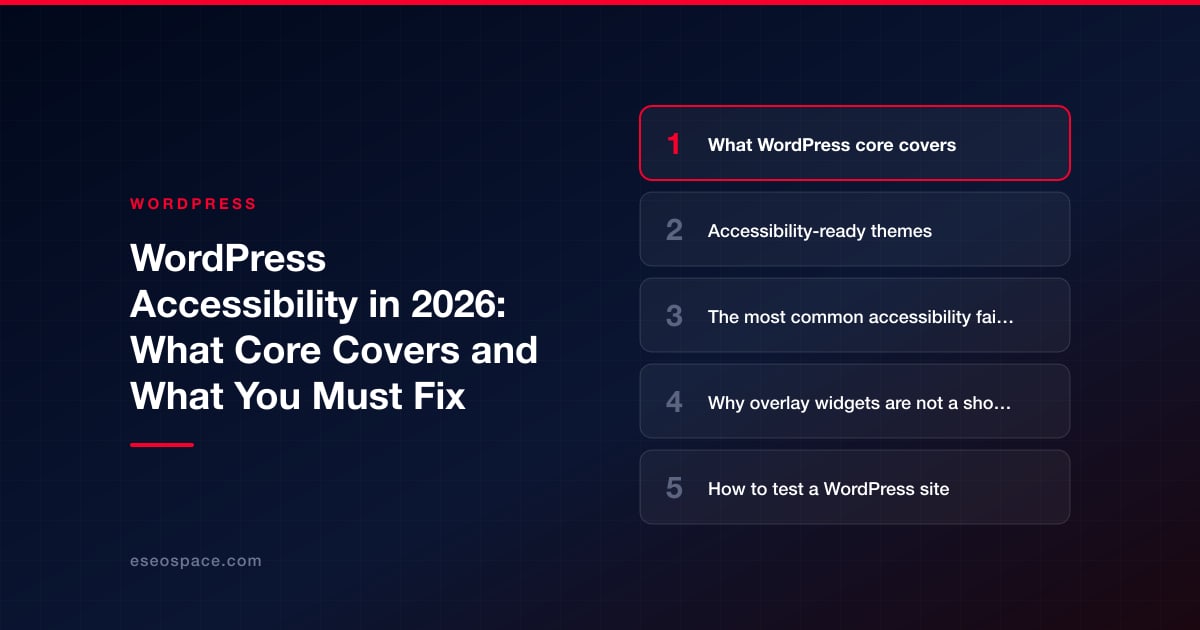 WordPress Accessibility in 2026: What Core Covers and What You Must Fix