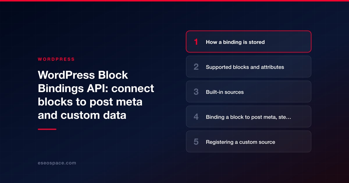 WordPress Block Bindings API: connect blocks to post meta and custom data